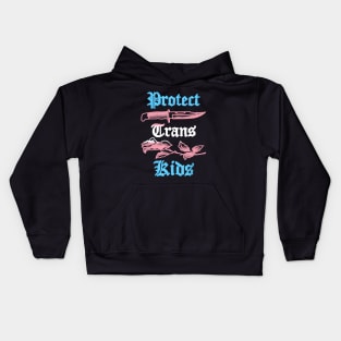 Protect Trans Kids Knife LGBTQ Rose Ally Trans Pride Flag Kids Hoodie